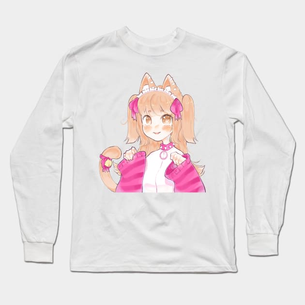 Cute anime girl! Oc designed by @/Lilacbubbles Long Sleeve T-Shirt by Breadwithbutter 